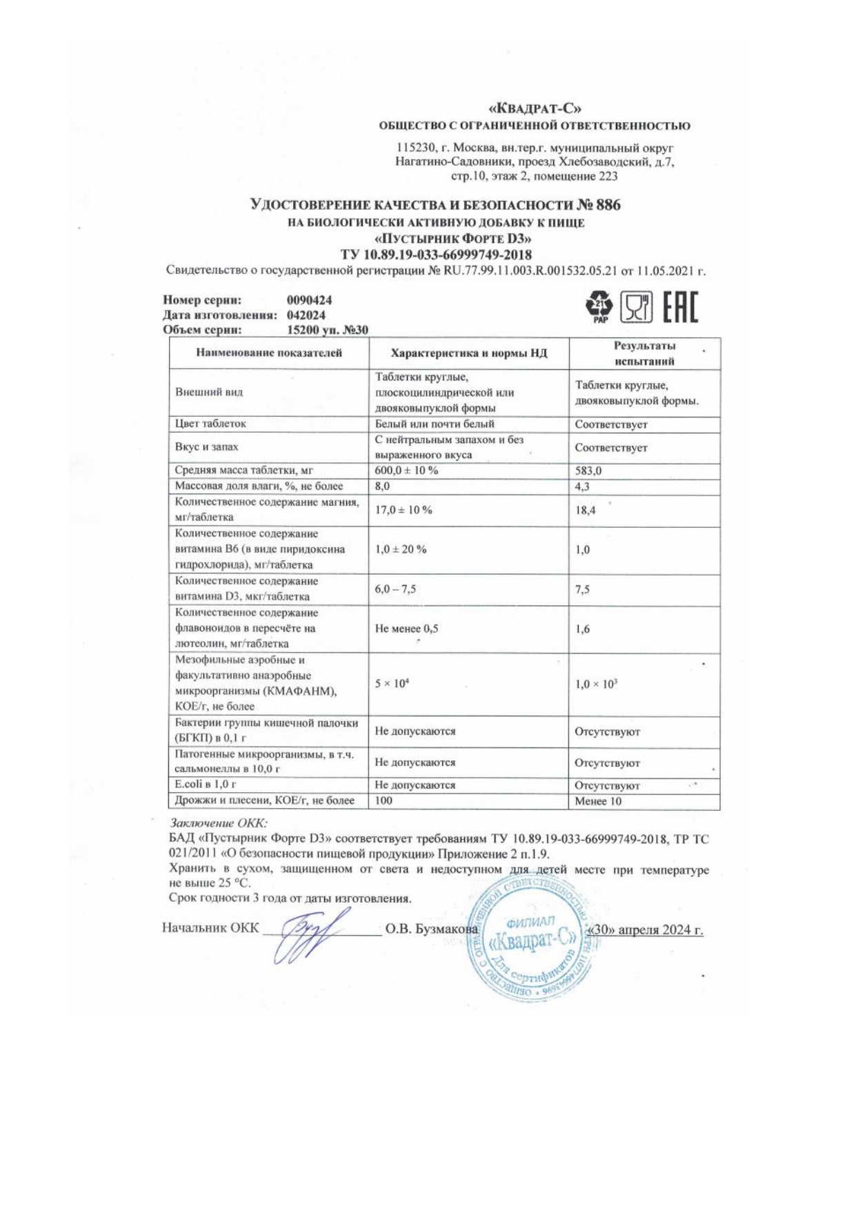 Паспорт №042024